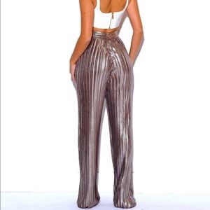 High waisted Metallic pants